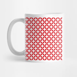 Retro Circles and Diamonds Red 2 Mug